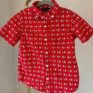 Janie and Jack Boys Boat Short Sleeve Button Down Shirt 5T
